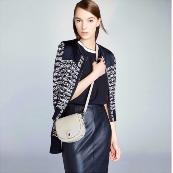 Rag & Bone Viola Black And White Ribbon Knit Sweater Jacket Zipper - Picture 2 of 15